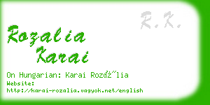 rozalia karai business card
